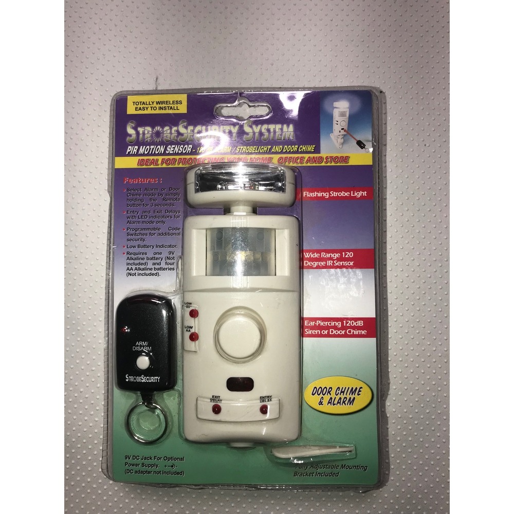 Strobe Security System PIR‎ Motion Sensor Strobe Light Door Chime Alarm